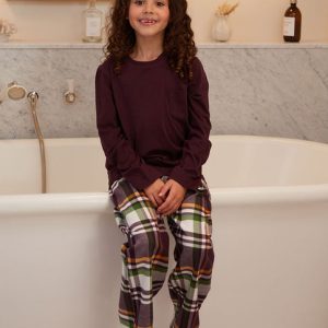 Wild Slumber Kids Unisex Jersey T-shirt and Lightly Brushed Check Pyjama Set