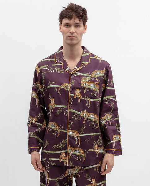 Wild Slumber Mens Leopard Print Pyjama Top