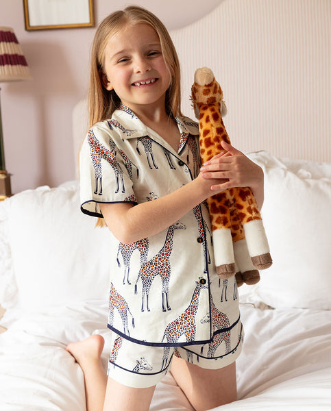Georgina Girls Giraffe Print Shorty Set