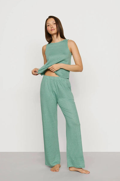 Organic Linen Knit High Waisted Pant