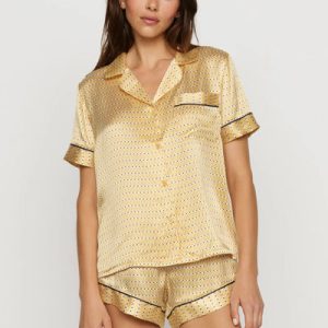 Inez Washable Silk Printed Short PJ Set